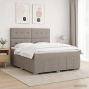 Letto box spring con materasso Tortora 140 x 190 cm Tessuto 3454138