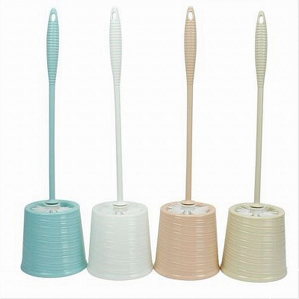 Trade Shop - Portascopino Rotondo Colorato Rigato Per Bagno Wc Toilette Con Scopino 79300 -
