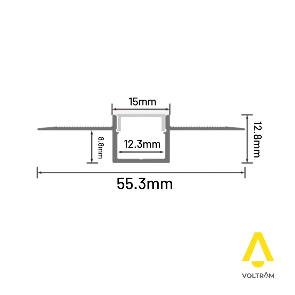 Profilo da incasso per cartongesso slim 1mt in alluminio silver per striscia led