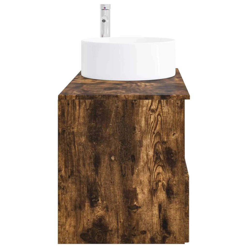 Set di mobili per il bagno 2 pz Rovere Fumo 3404109