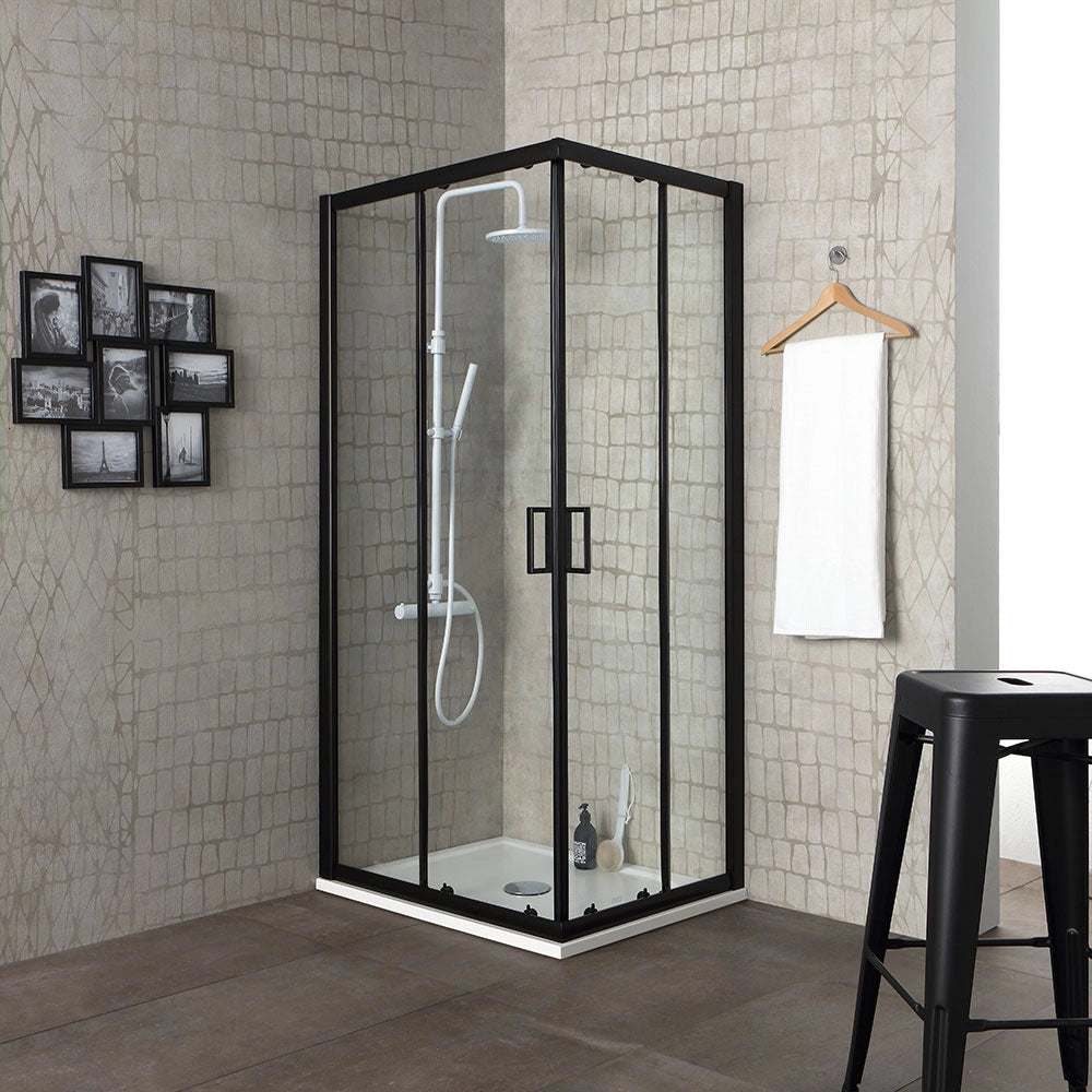 Box doccia 70x70 telaio nero opaco