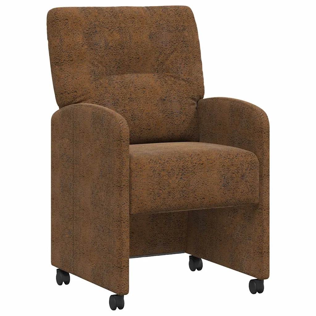 Sedie da Pranzo con Ruote 2 pcs Marrone 57 x 67 x 95 cm 42017843