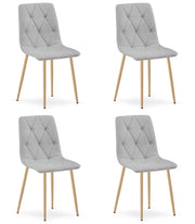 Sedia imbottita VALORA TYRA - Elegante tessuto grigio chiaro x 4