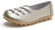 Scarpe da Camera in Pelle Confortevoli - Mocassini - Flats Casual - Bottoni a Sfera - Stivali da Camminata Leggeri - Donna - Scarpe