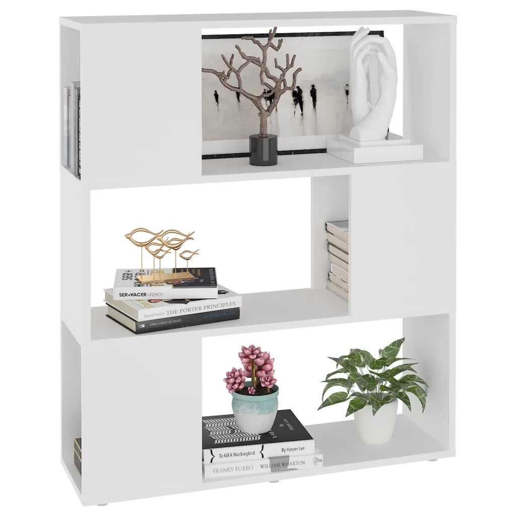 Libreria/Divisorio Bianco 80x24x94 cm in Legno Multistrato 809125