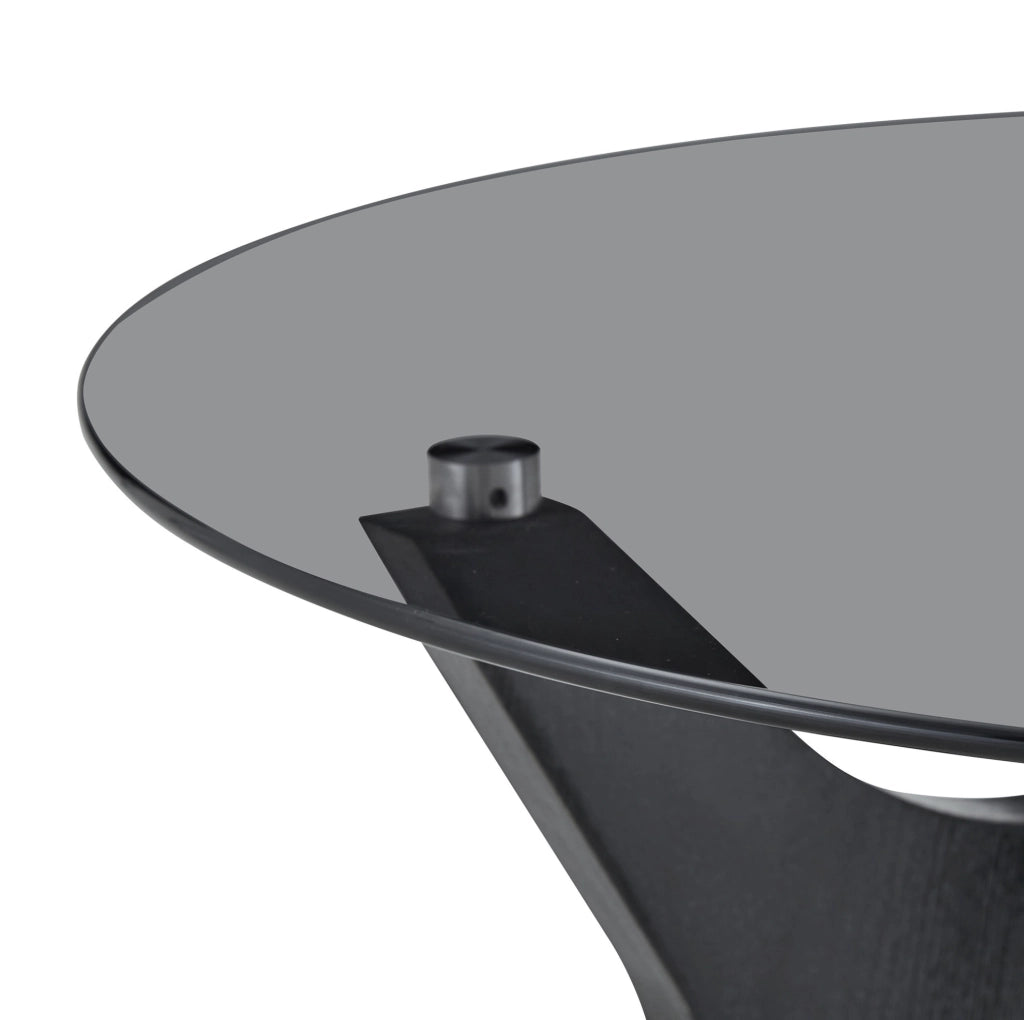 Tavolino da caffè 80x80x42.2 cm con piano in vetro resistente al calore e ai graffi; MDF nero