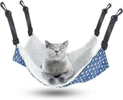 Matassa per gatti - Letto per animali da appendere - Letto per gatti - Letto per animali da appendere - con ganci - per Gattini, Cuccioli e Piccoli Animali - Cinture regolabili - Letto per animali oscillante - Letto per gatti - 53*35 cm - stelle blu