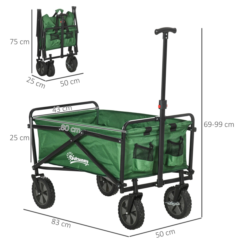 Carrello Trasporto Pieghevole ¨C zephmum ¨C Verde Scuro 83x50x99 cm