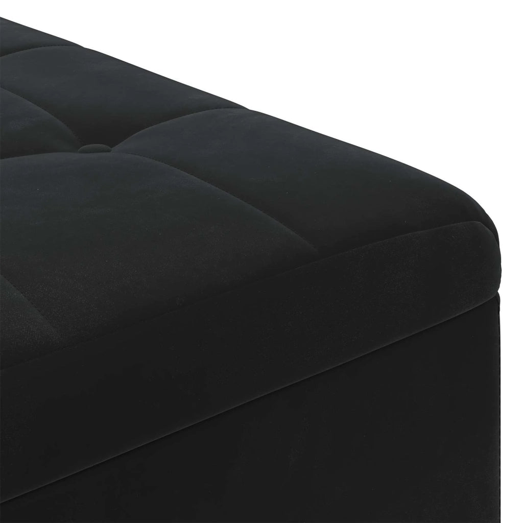 Pouf contenitore con cuscino Nero 60 x 60 x 45 cm Velluto 876829