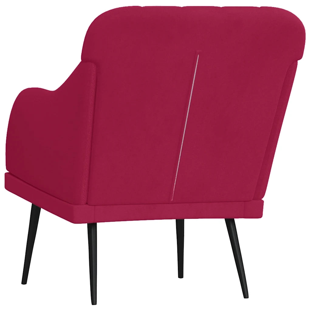 Poltrona Rosso Vino 63x76x80 cm Velluto cod mxl 14338
