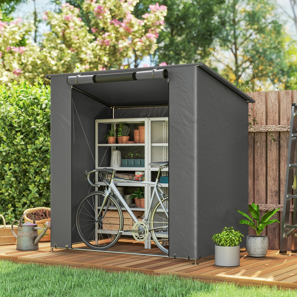 Tenda Garage 1.9x1.2 m ¨C Zephmum ¨C Impermeabile, Porta a Cerniera, Finestra di Ventilazione, Grigio Scuro