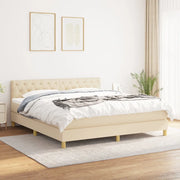 Giroletto a Molle con Materasso Crema 160x200 cm in Tessuto cod mxl 66003