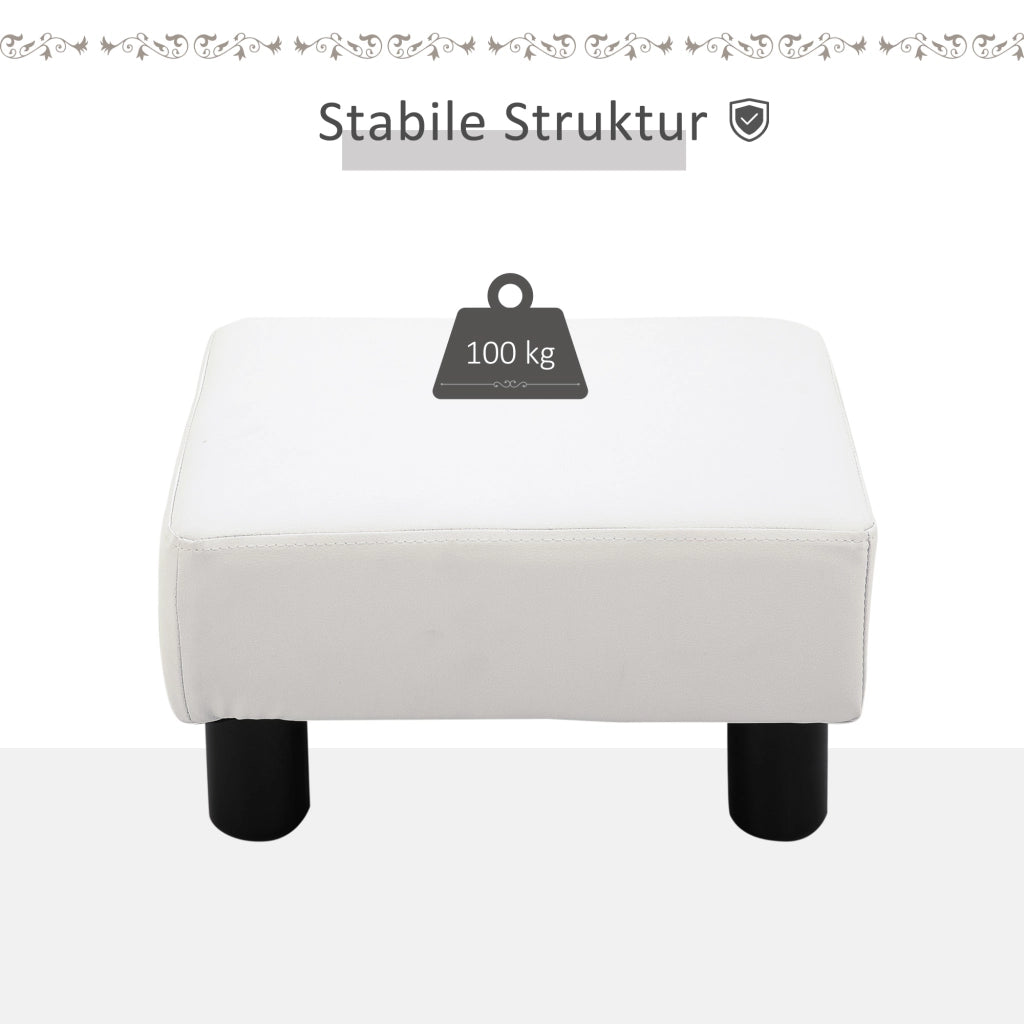 Pouf in similpelle ¨C zephmum ¨C 38x38x41 cm bianco