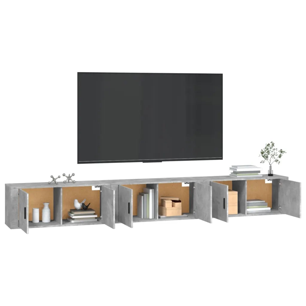 Mobili Porta TV a Parete 3 pz Grigio Cemento 100x34,5x40 cm 3188378