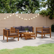 Set Divani da Giardino 5 pz con Cuscini in Massello di Acacia 3086902