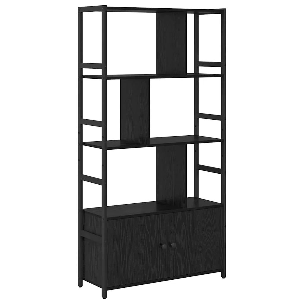 Libreria-Scaffale per Libri-Mobile di Stoccaggio Rovere Nero 80 x 30 x 155,5 cm Legno multistrato