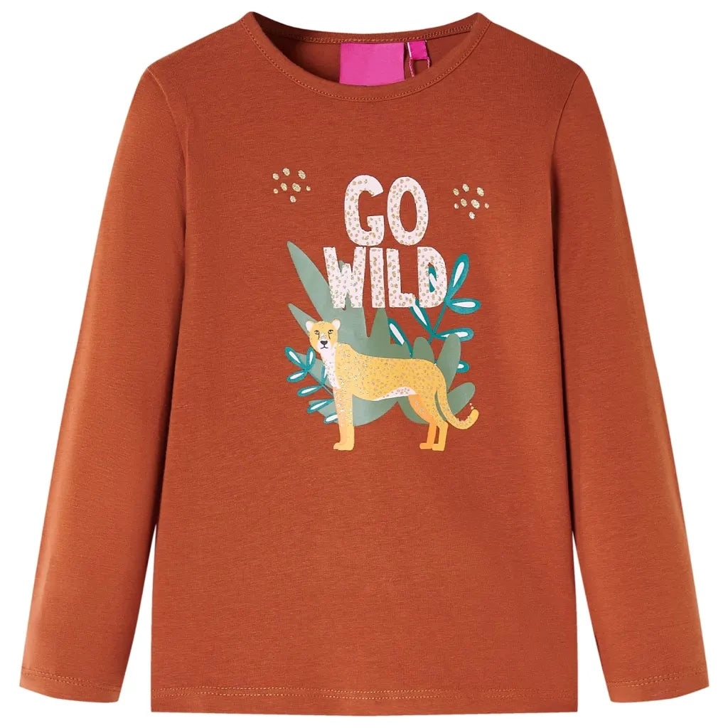 Maglietta da Bambina a Maniche Lunghe Cognac 128cod mxl 108419