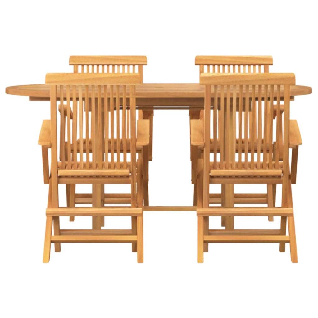 Set da Pranzo per Giardino 5 pcs Marrone Legno di teak solido 3157130