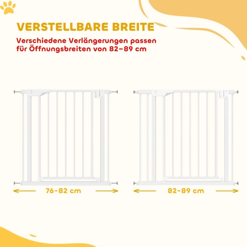 Cancelletto di sicurezza per scale, senza foratura, con chiusura automatica per bambini, cucina, scale, 76-89 x 76 cm, bianco