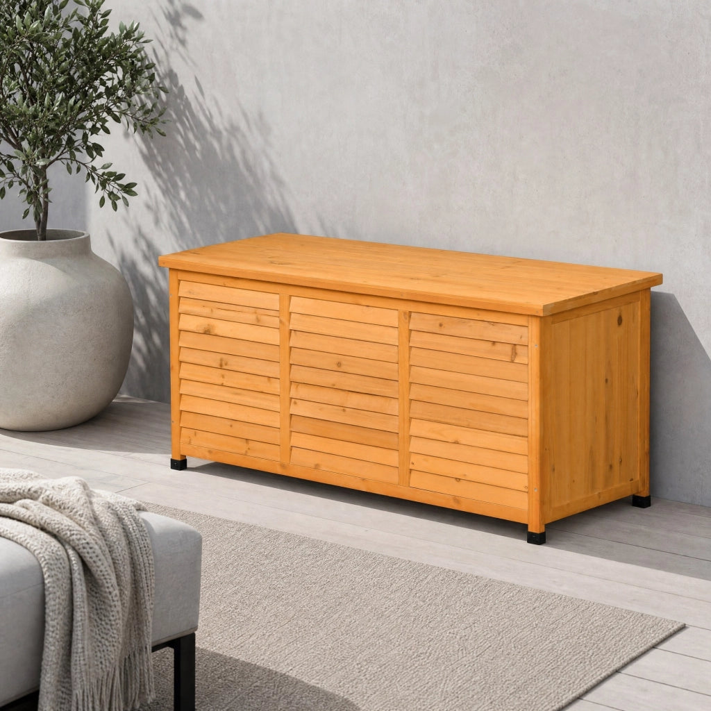 BAULE DA GIARDINO 127x56x60 cm in legno giallo