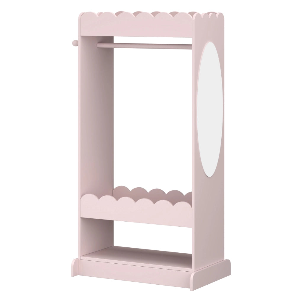 Guardaroba Vestnes per Cameretta con Specchio 120 x 63 x 38 cm - Rosa [en.casa]