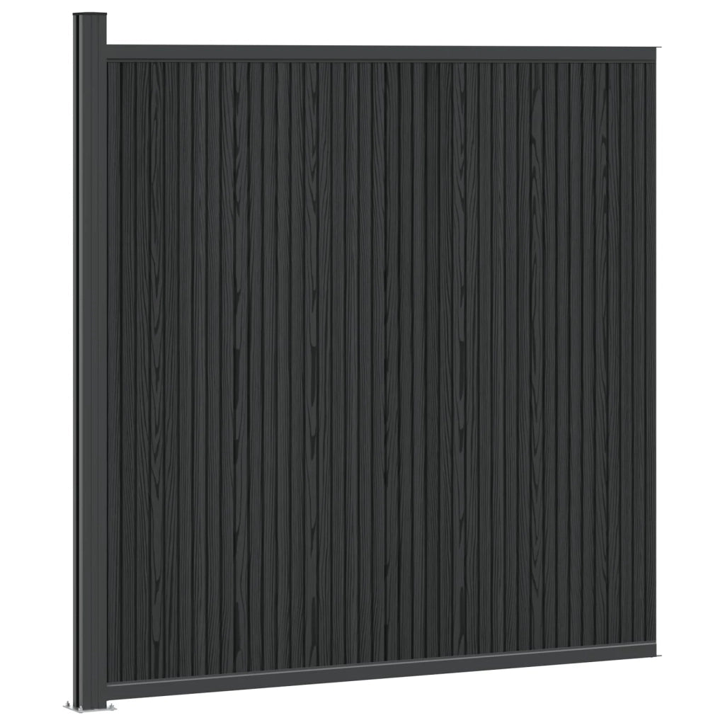 Pannello di Recinzione WPC e Alluminio Nero