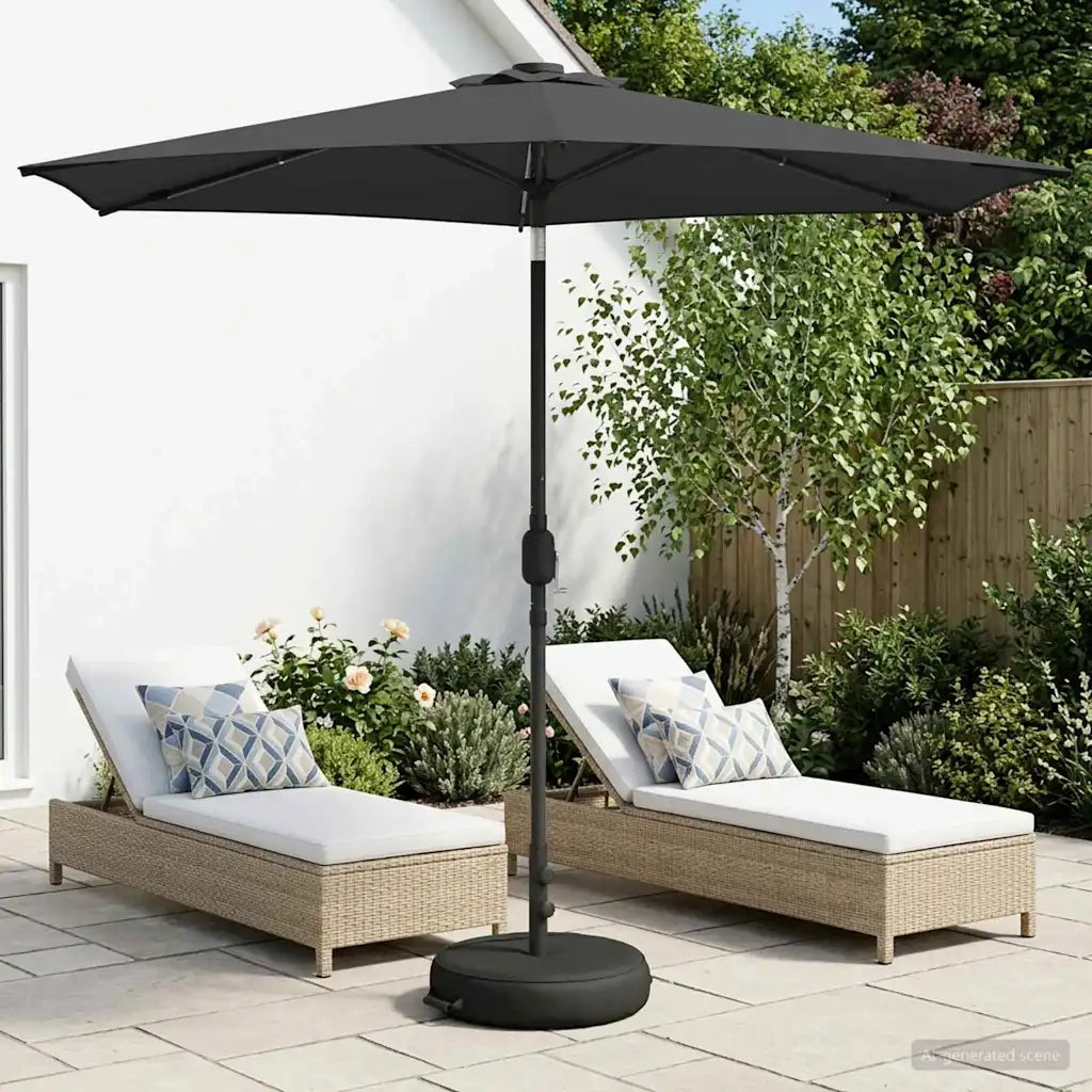 Ombrellone da giardino-Parasol da giardino con luci LED e base 270 x 270 cm Poliestere 799700