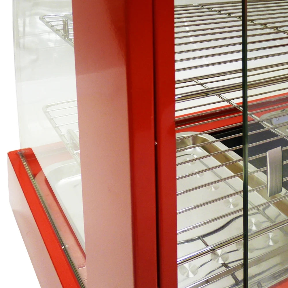 Vetrina Scaldavivande Elettrica 60cm Commerciale con Porte Scorrevoli e Ripiani