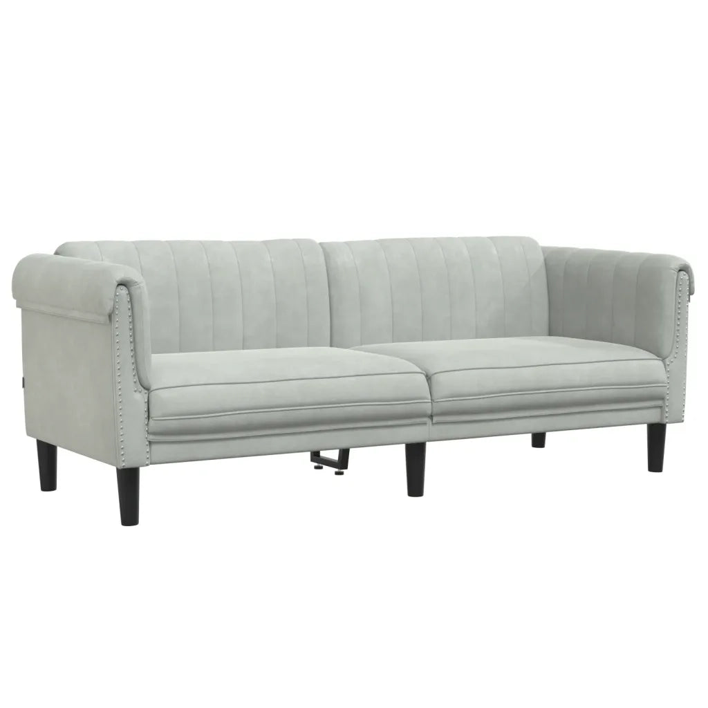 Set di Divani 2 pz Grigio Chiaro in Velluto