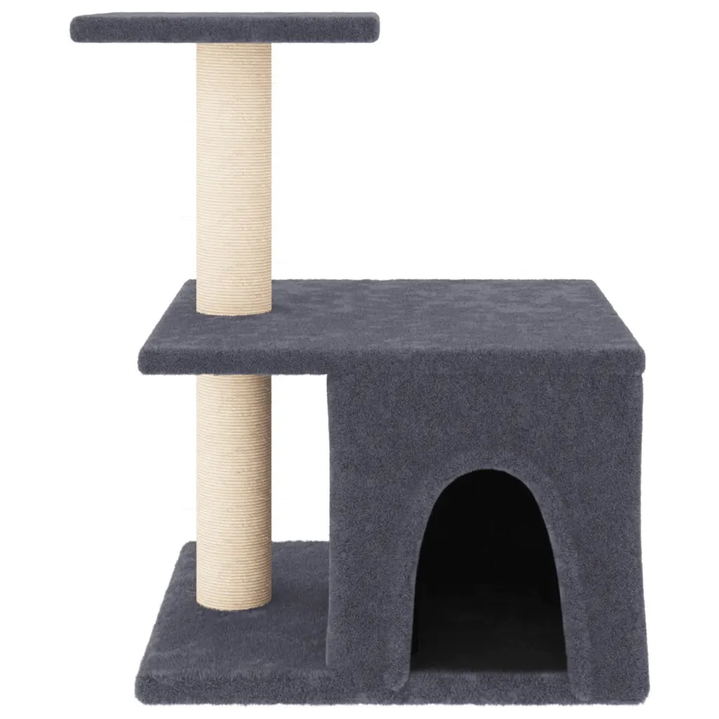 Albero per Gatti con Tiragraffi in Sisal Grigio Scuro 48 cmcod mxl 119153