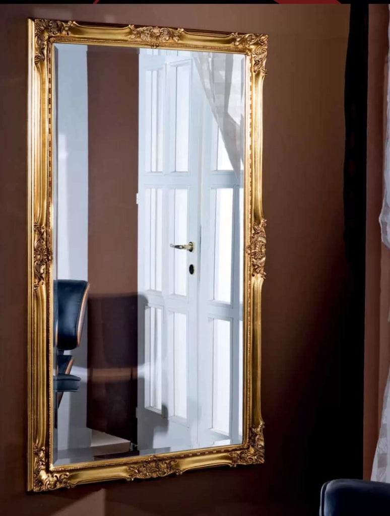 Mobili2g - specchiera in foglia oro rettangolare misure: 62 x 82 x 5,5