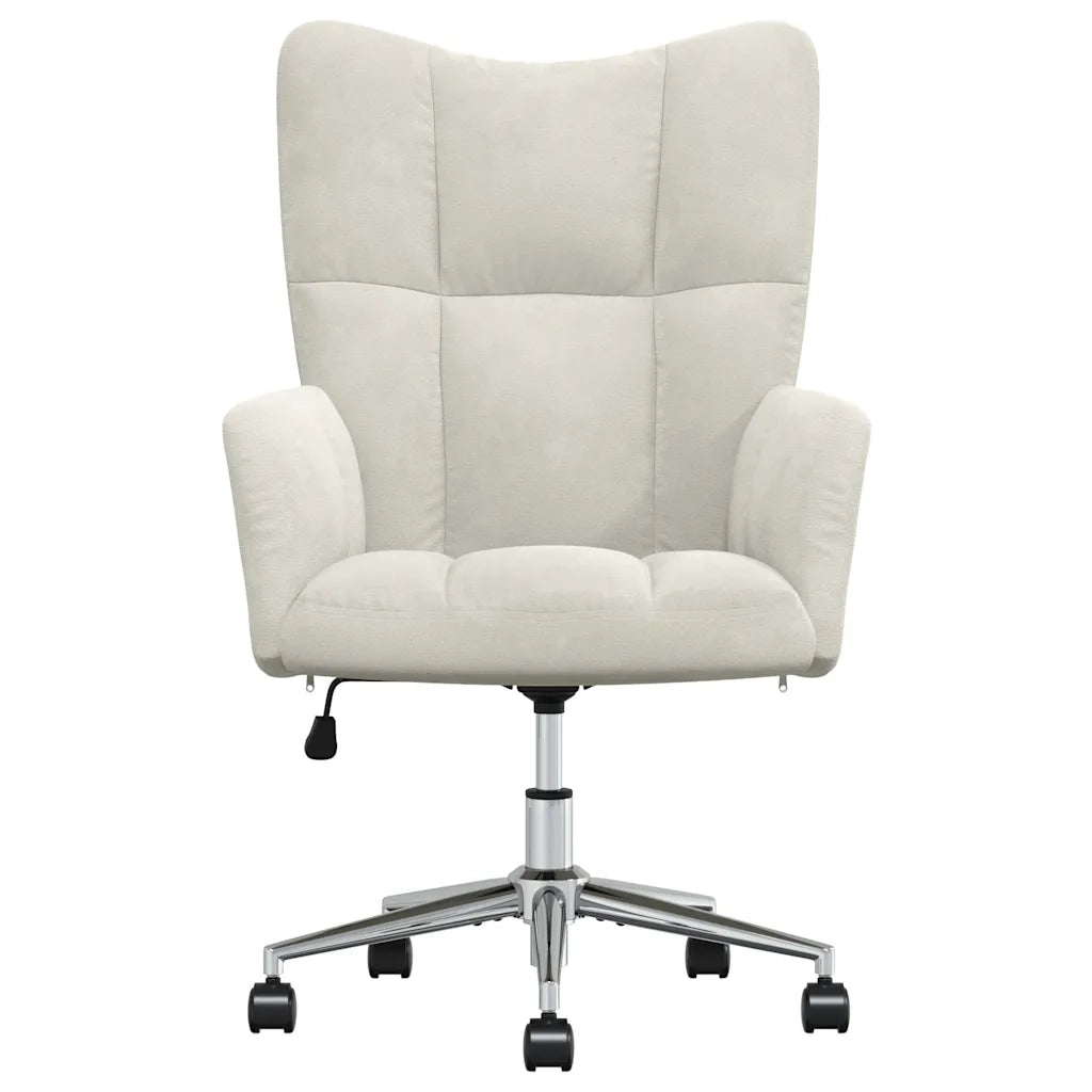 Sedia Relax Bianco Crema Velluto 328170