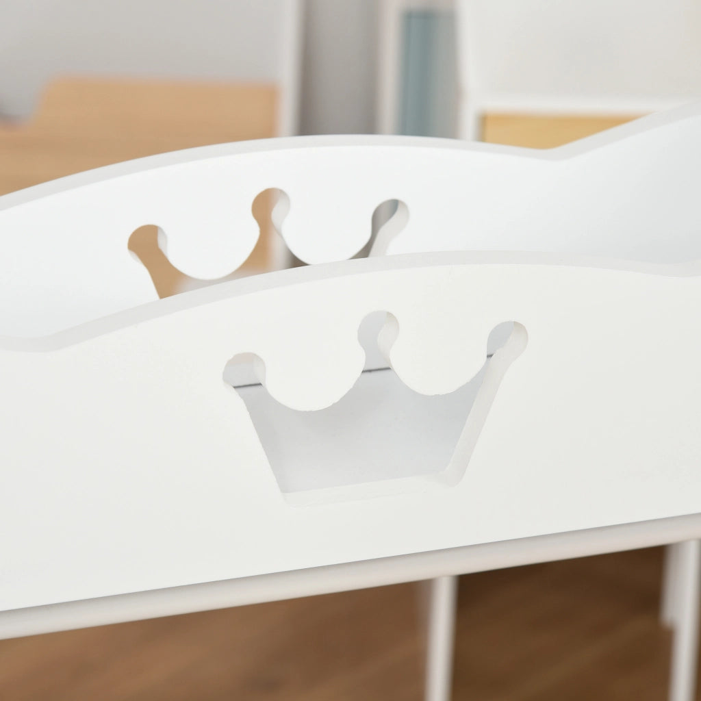EasyComfort Appendiabiti per Bambini con Ripiani e Ganci Laterali, Arredamento per Cameretta in Legno, 70.5x37x103cm, Bianco