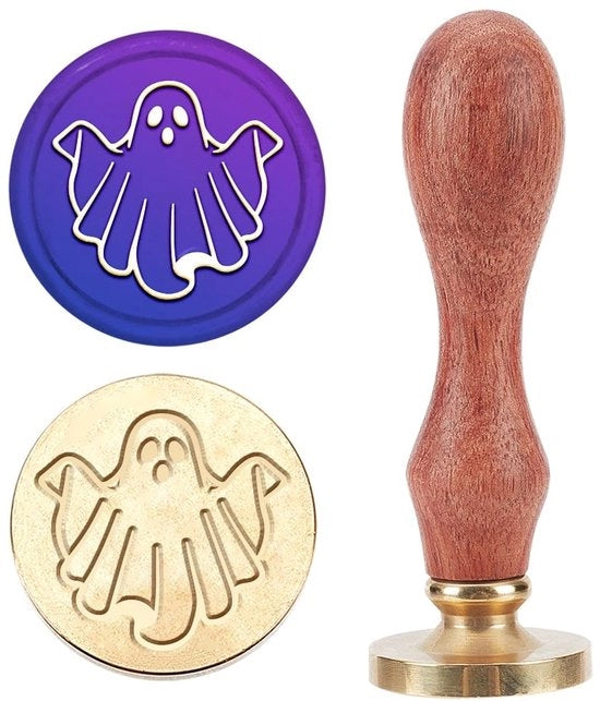 Scegli Solido - Sigillo da 25 mm - Disegno Halloween - Clessidra in Ottone Rimovibile - Manico di Palissandro - Duraturo - Adatto come Regalo - Sigillo da Clessidra