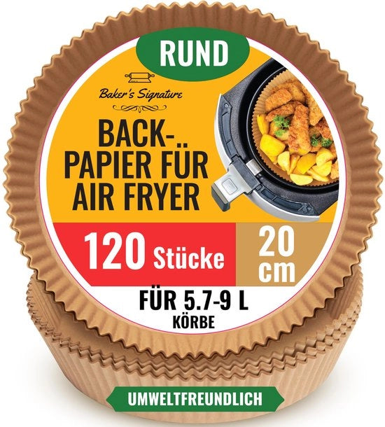 Pannellini per air fryer, 125 pezzi, 20 cm, dischi in carta per air fryer, facile da pulire, per uso multiplo