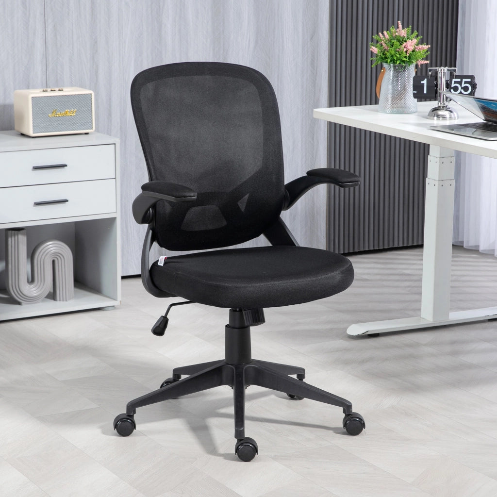Sedia da Ufficio Girevole Ergonomica ¨C Zephmum ¨C Nero, Tessuto a Rete, Altezza Regolabile
