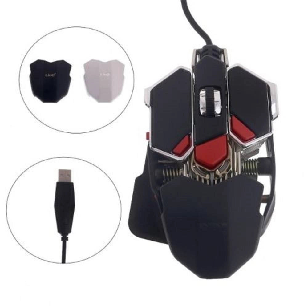 Trade Shop - Mouse 10 Tasti Gaming Rgb Multicolor Led 4000 Dpi Usb Pc Multiplayer X11 -
