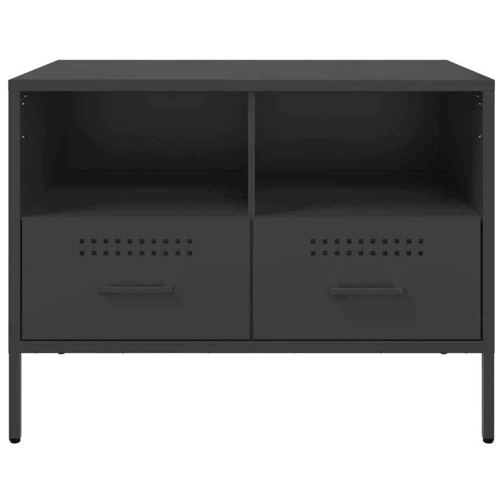 Mobile TV multimediale mensola TV credenza TV adatto per sala da pranzo soggiorno camera da letto 68 x 39 x 50,5 cm acciaio nero 02_0026159