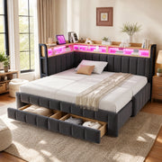 DIVANO LETTO Estraibile 90x200 cm / 180x200 cm Velluto Grigio Scuro