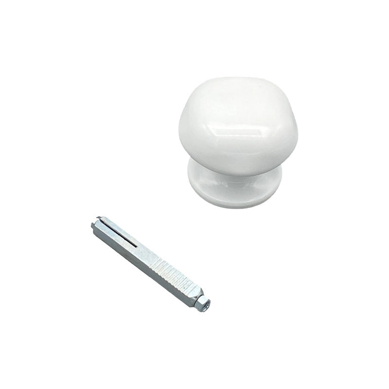 Maniglia su rosetta tonda SAGUATTI  831/60TQ in alluminio bianco lucido