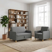 Set di Divani con Storage 2 pcs Grigio Scuro Poliestere 3429149