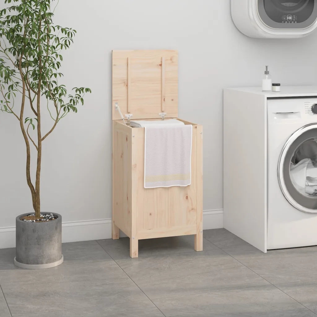 Contenitore per Bucato 44x44x76 cm Legno Massello Pino