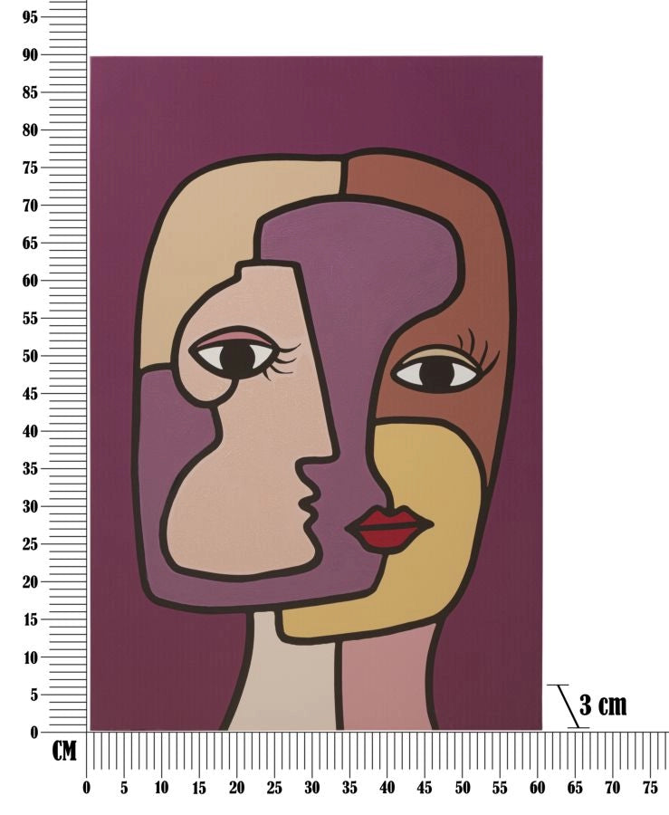 Quadro moderno, stampa dipinta 60x3x90cm Feces New A