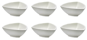 Set 6 Coppette Triangolari 13x13x5,5 cm in Porcellana Allluminica Kaleidos Aluxina Bianche