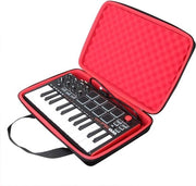 Casella di Viaggio in EVA per Pianoforte a Tastiera USB MIDI 25-Tasti - Portatile e Duraturo - Nero+Rosso