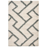 Tappetino da bagno moderno in cotone rettangolare 60 x 90 cm Motivo geometrico Accessori da bagno Beige e grigio
