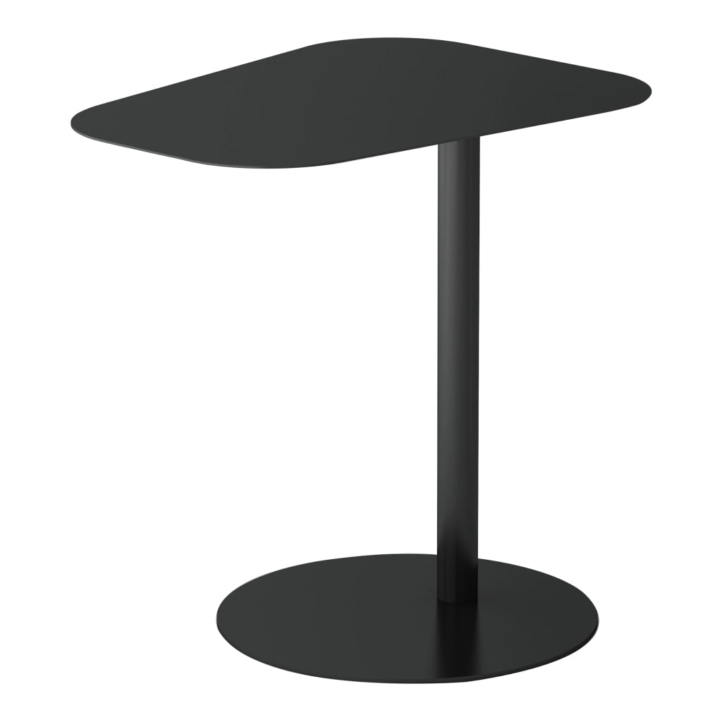Tavolino Laterale da Divano Nastätten Metallo Piano Trapezoidale - Nero opaco [en.casa]