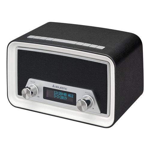 Radio majestic 109842 vintage dab 842n black e white