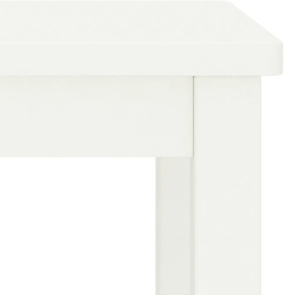 Comodino Bianco 35x30x47 cm in Legno Massello di Pino 322210