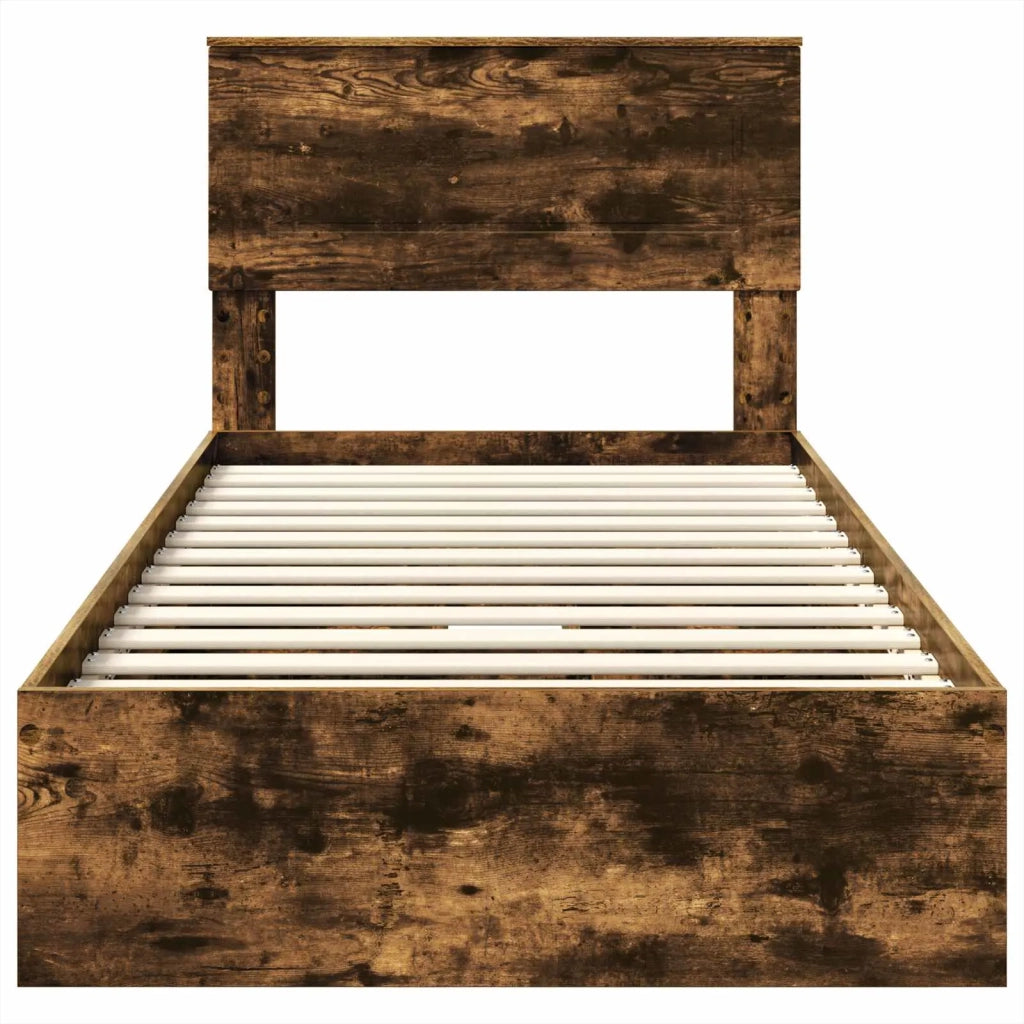 Letto con Contenitore Rovere fumé 90 x 190 cm Legno multistrato 3408498